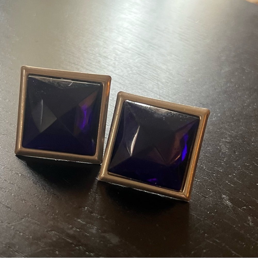 Colbot Blue Square Earrings
